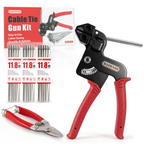 DAFONSO 167-piece cable tie gun kit with retail box, 165 ties, cutting tool, and metal scissors
