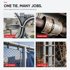 DAFONSO stainless steel cable ties used for cable routing, exhaust wrap, tarp fastening, and farm fencing